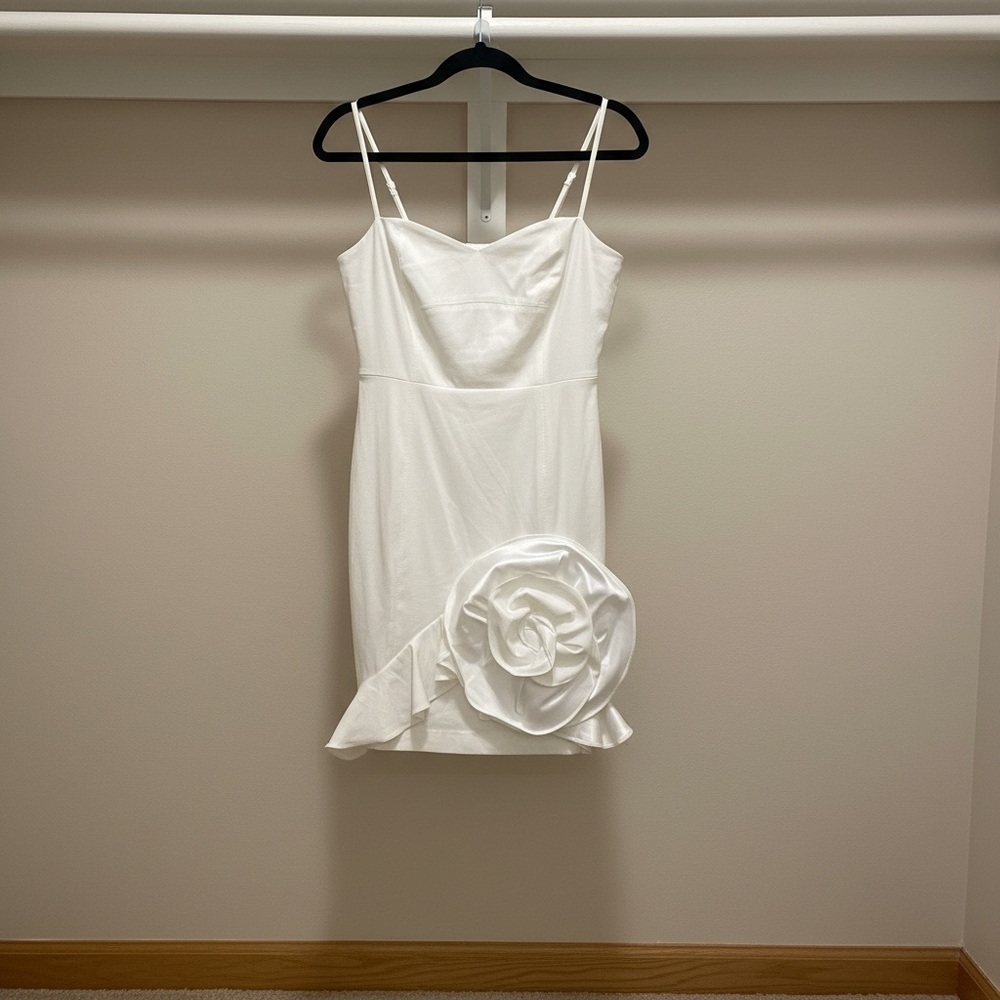 Ark & Co. White 3D Rosette Mini Dress